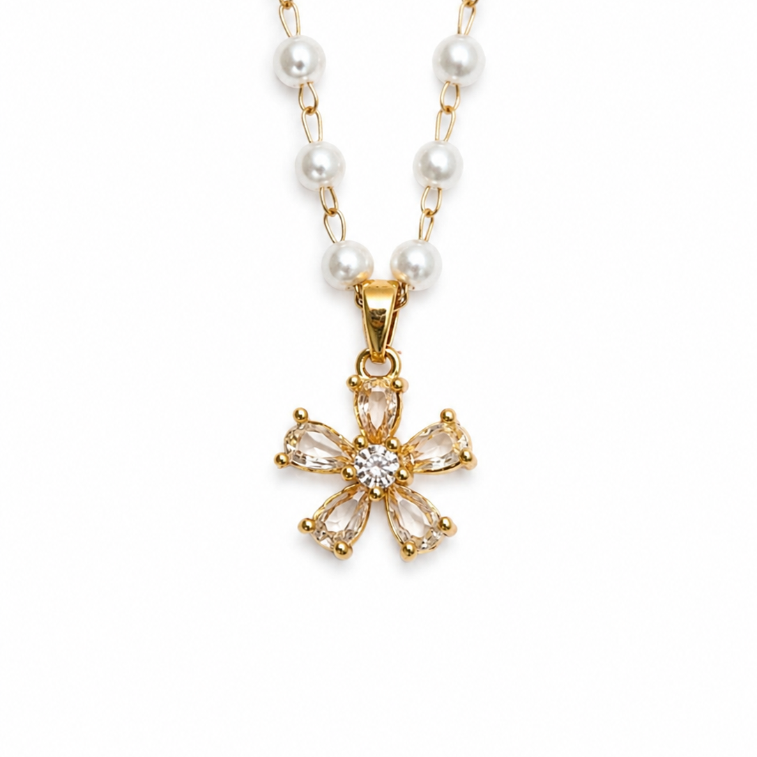 Elara Pearl Blossom Necklace