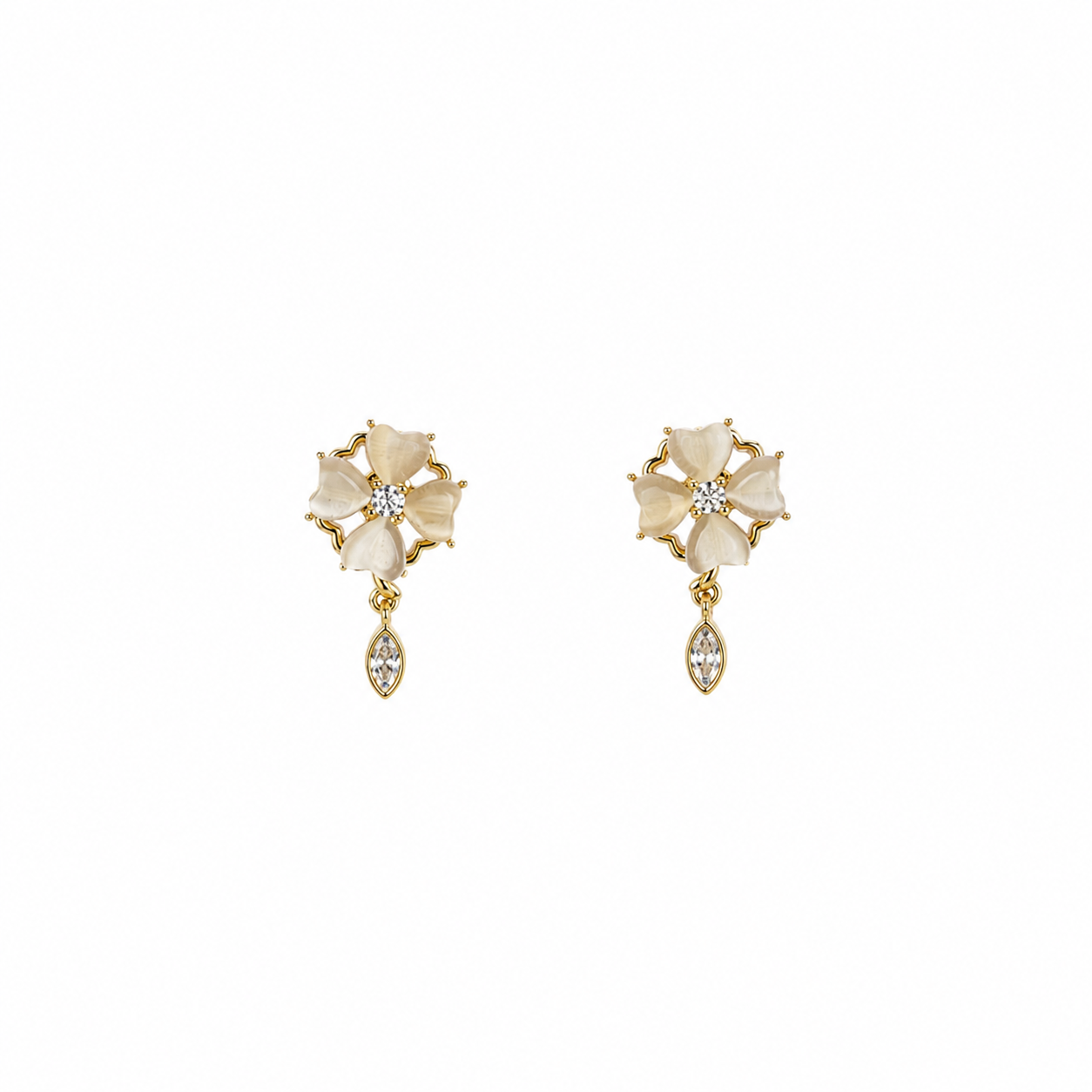 Ivory Blossom Drop Earrings