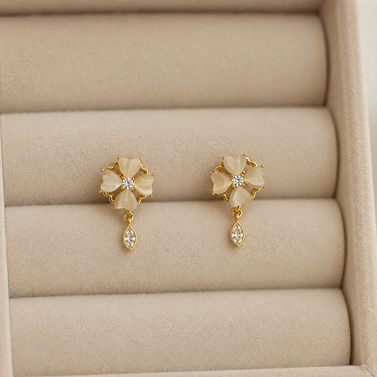 Ivory Blossom Drop Earrings
