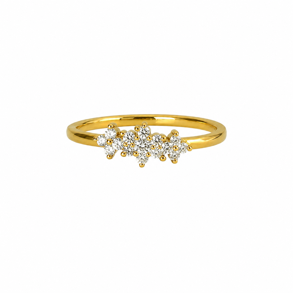 Elisse CZ Cluster Gold Plated Ring