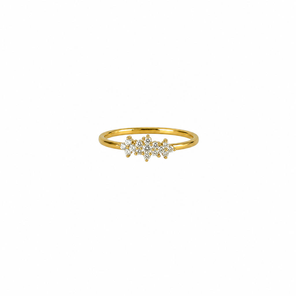 Elisse CZ Cluster Gold Plated Ring