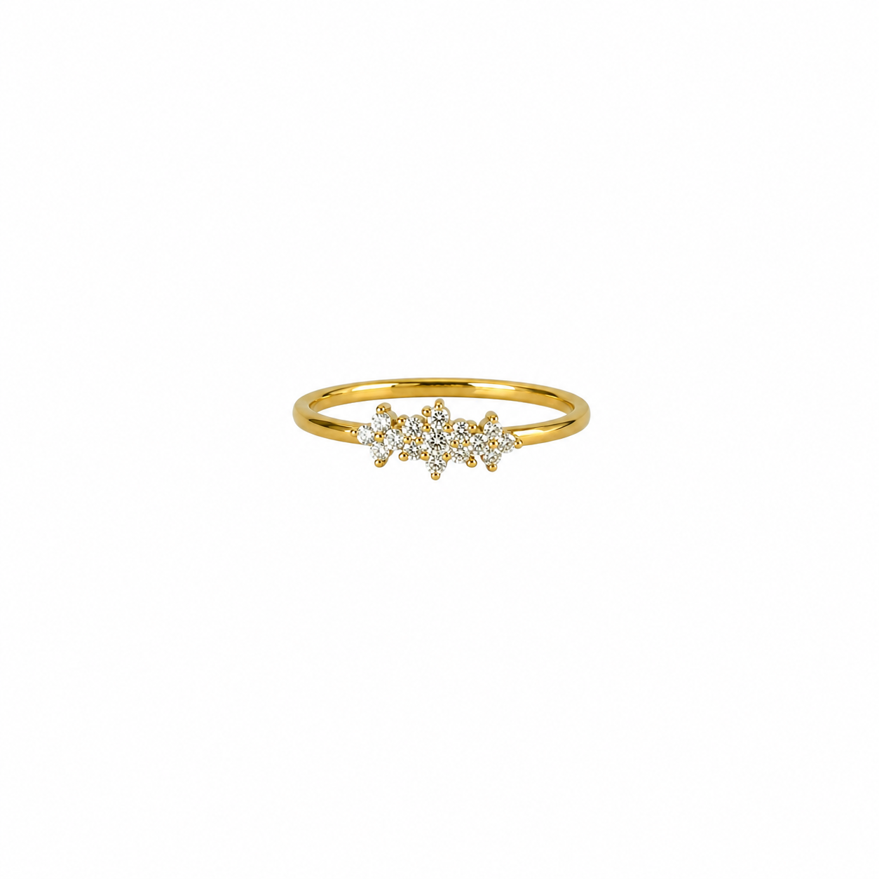 Elisse CZ Cluster Gold Plated Ring
