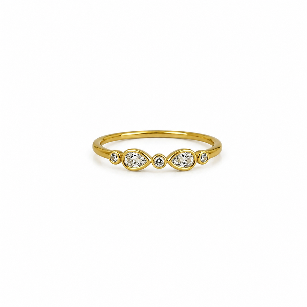 Ryn Pear CZ Gold Plated Ring