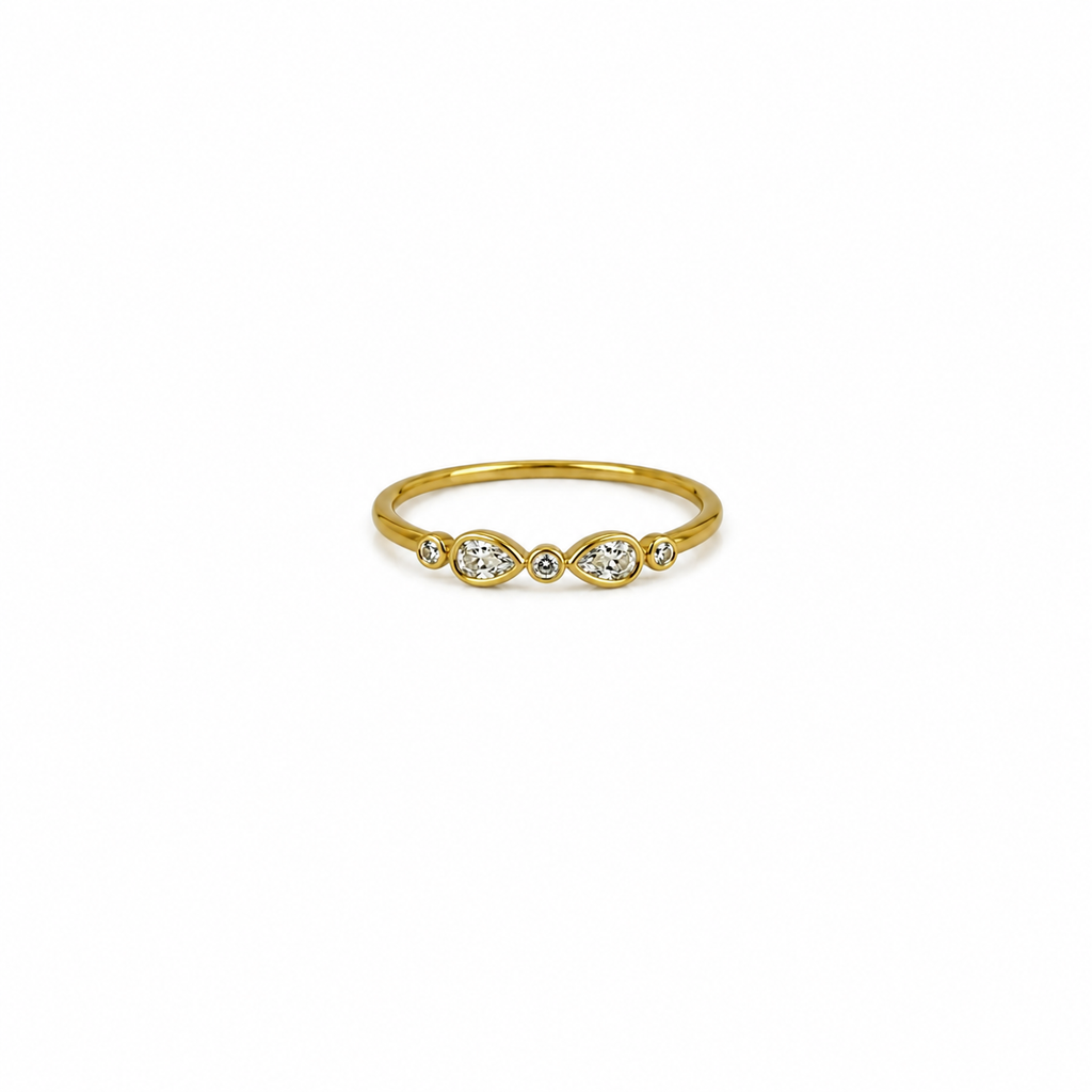 Ryn Pear CZ Gold Plated Ring