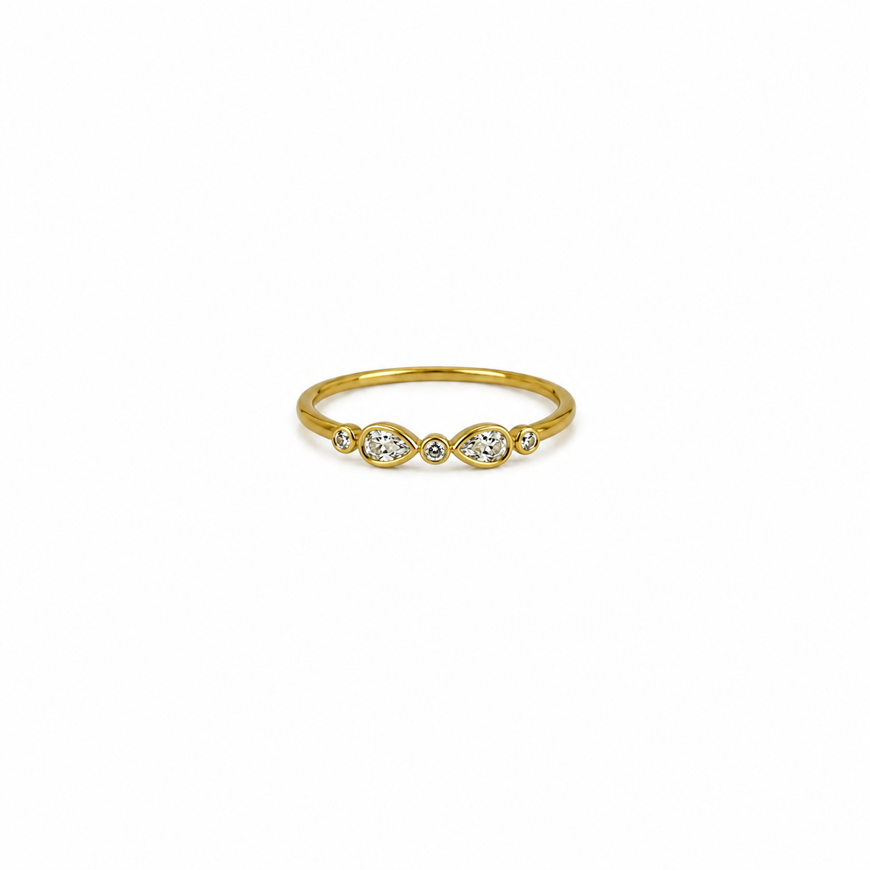 Ryn Pear CZ Gold Plated Ring