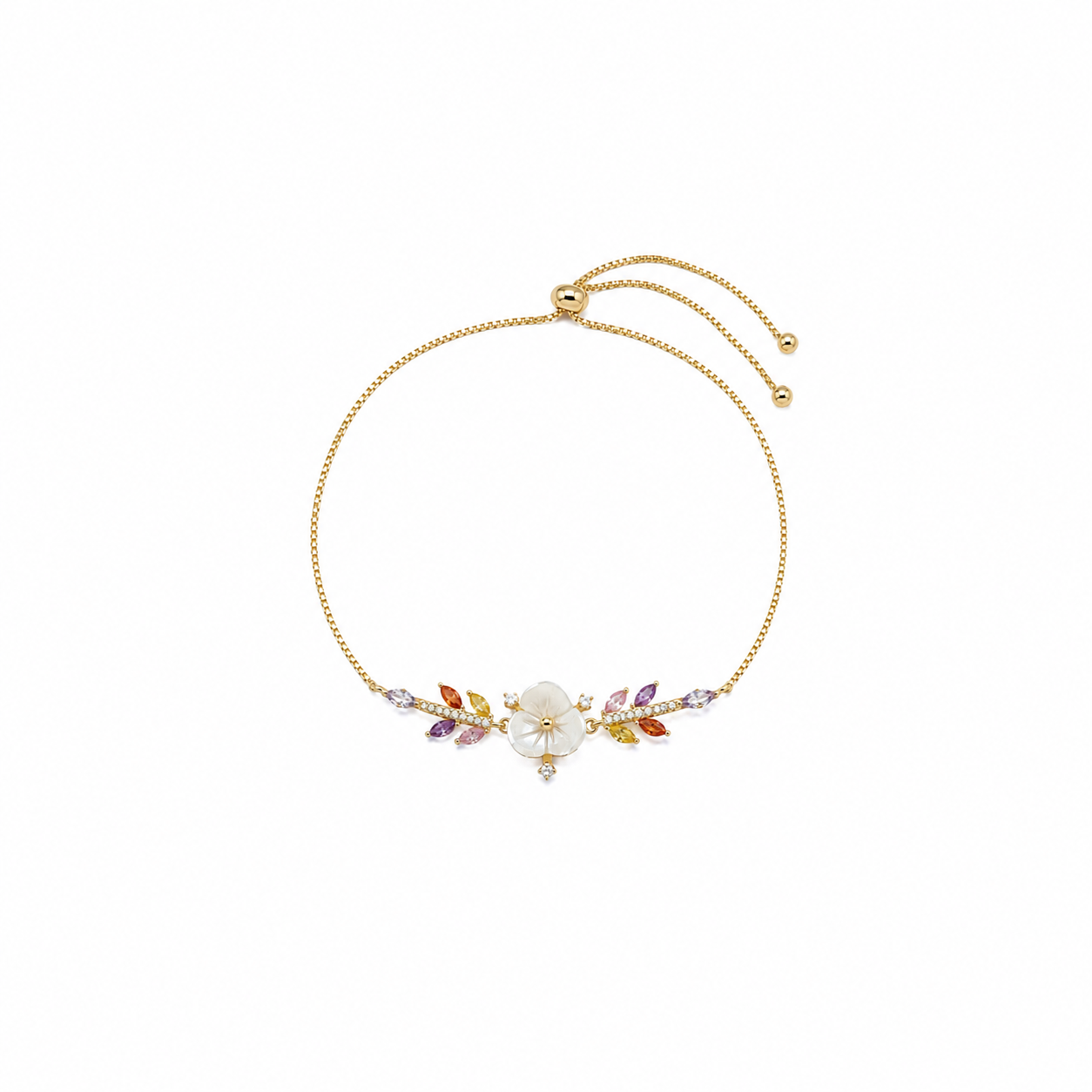 Raeva Mother of Pearl Floral Adjustable Bracelet