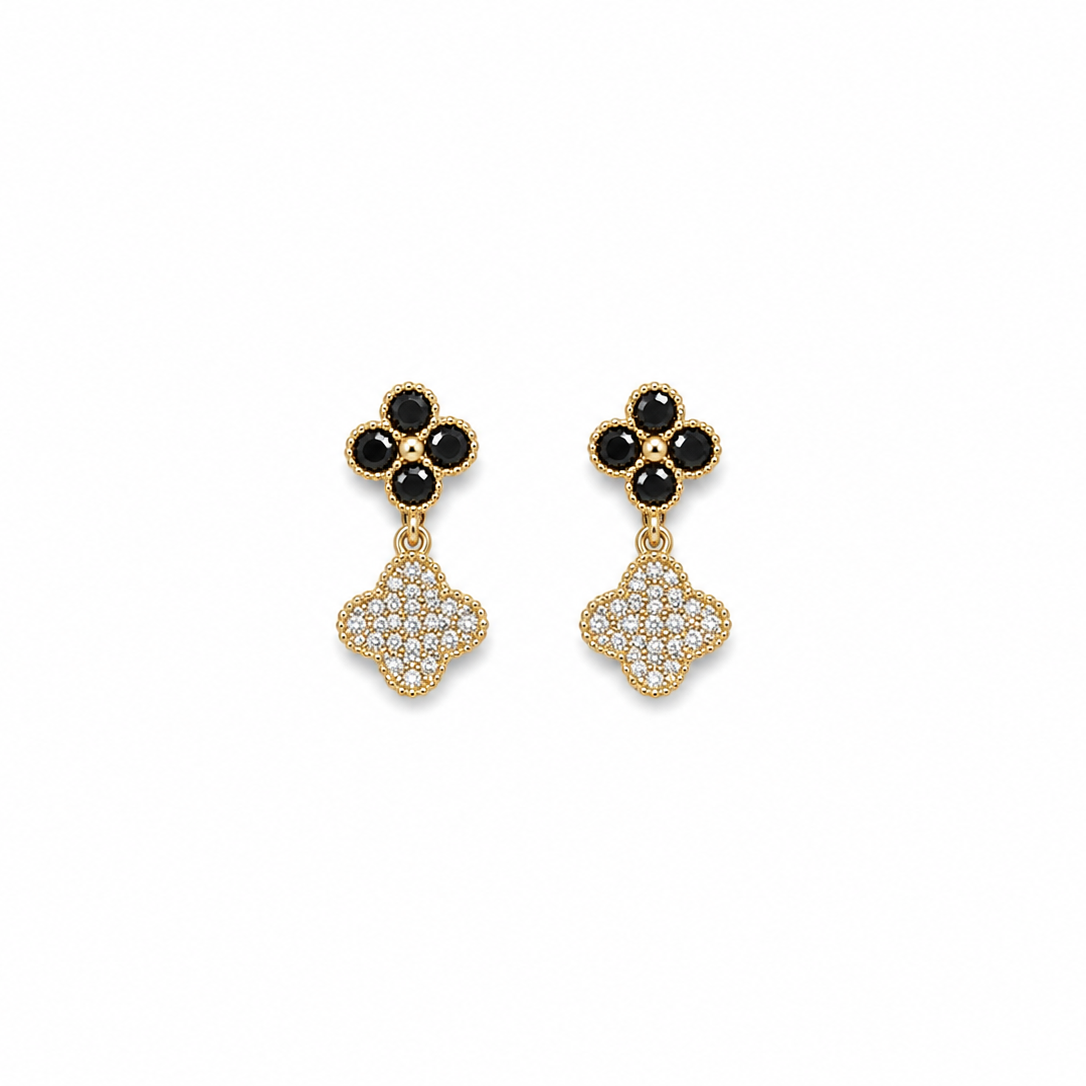 Zorin Black Clover Drop Earrings