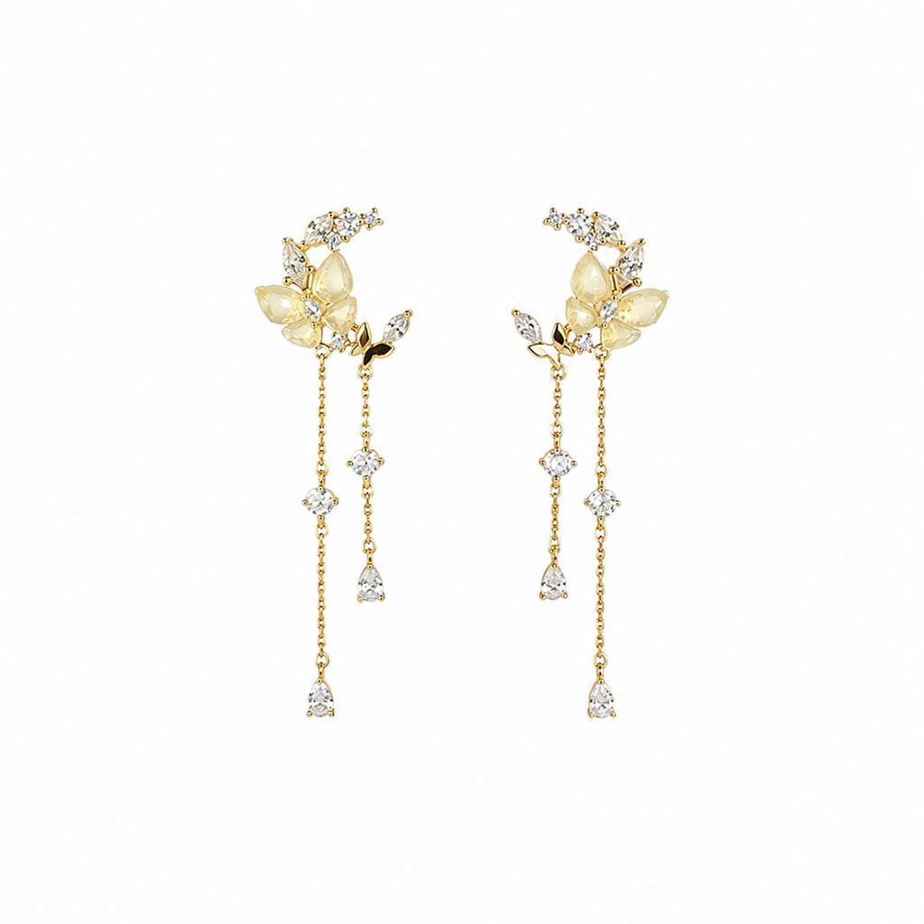 Voreya Butterfly Vine Long Drop Earrings