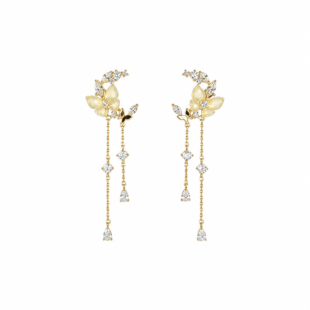 Voreya Butterfly Vine Long Drop Earrings