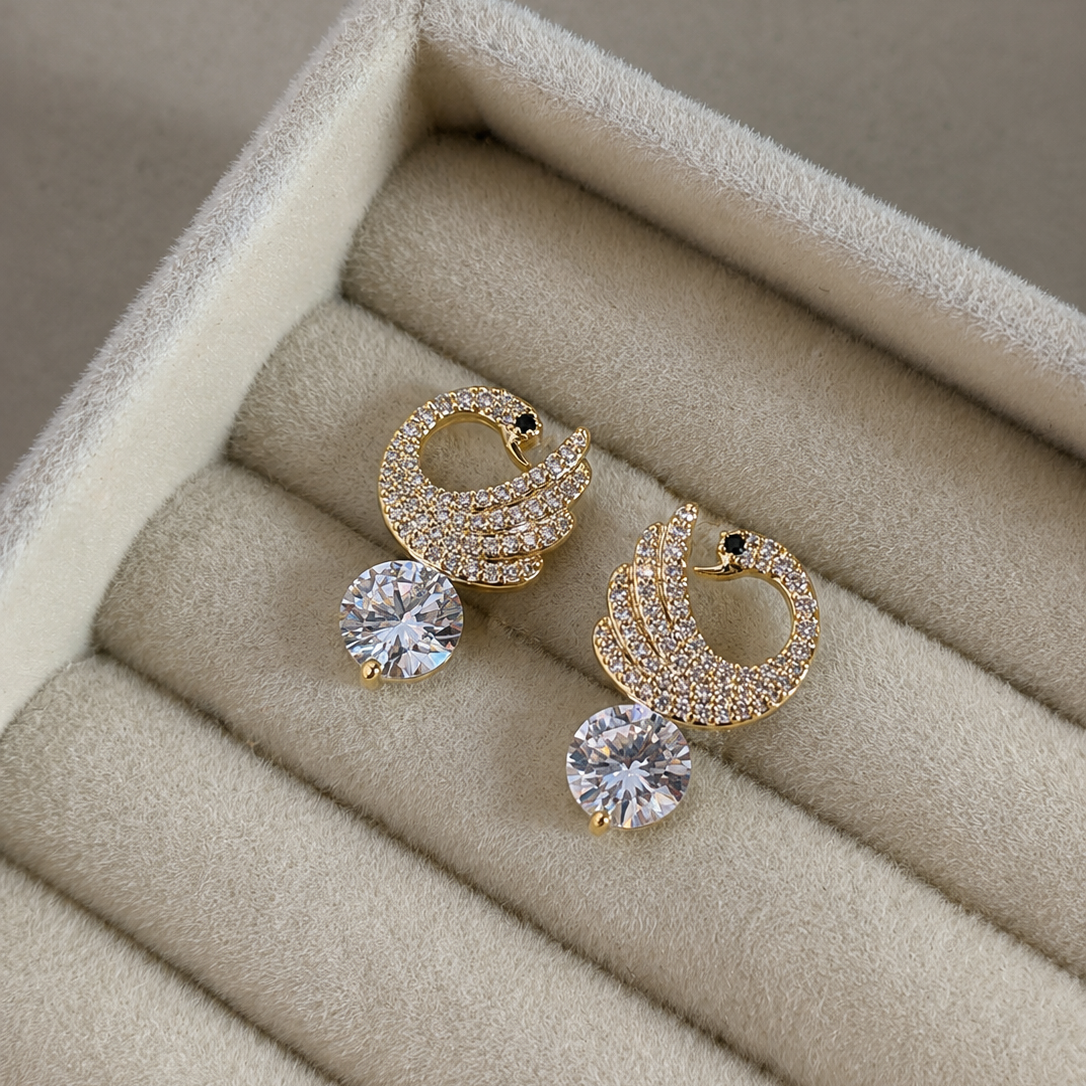 Emira Swan Drop Earrings