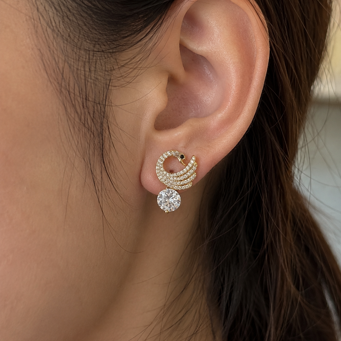 Emira Swan Drop Earrings