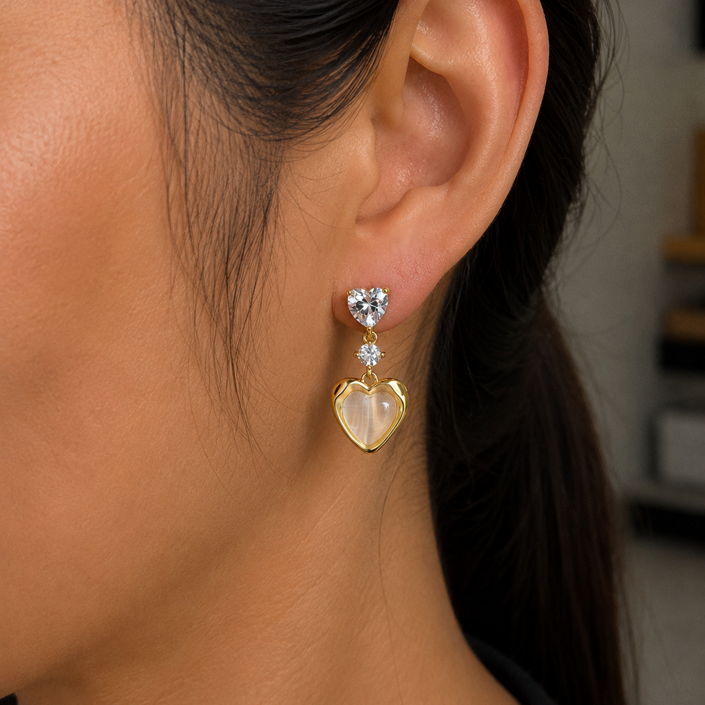 Ara Heart Opal Drop Earrings