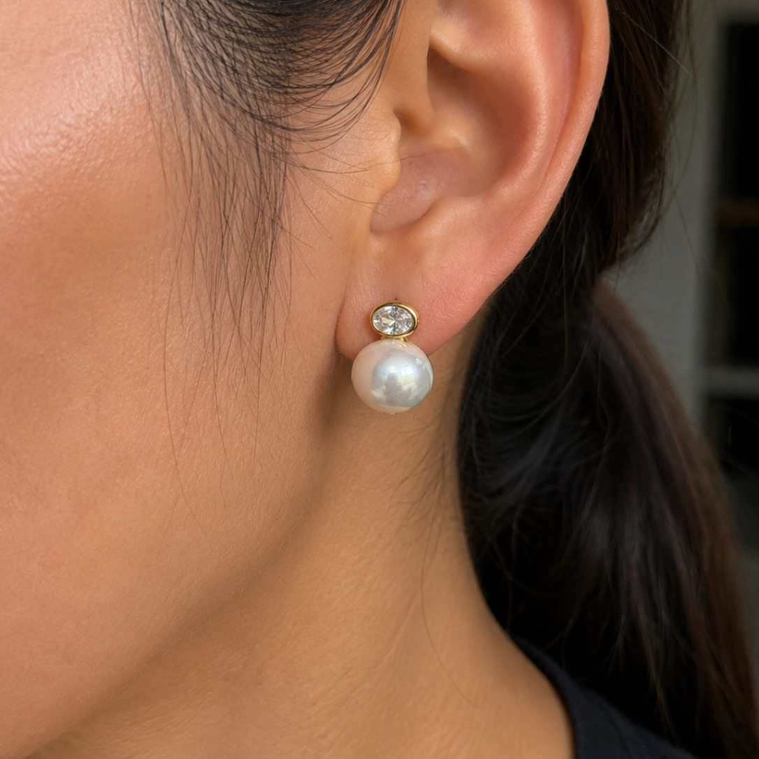 Maribelle Pearl Drop Stud Earrings