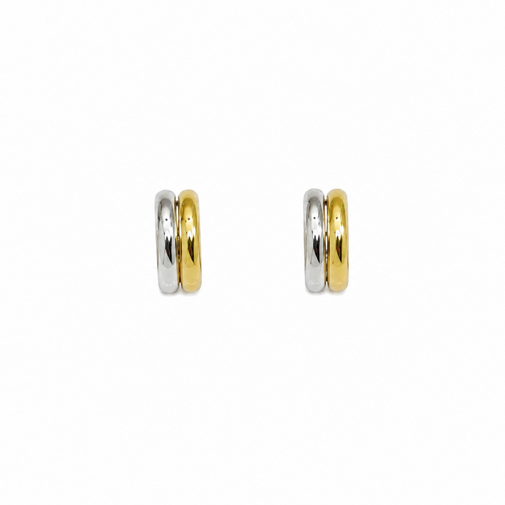 Ava Two Tone Stud Earrings