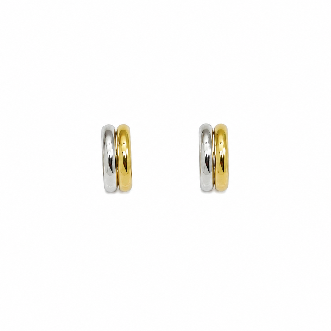 Ava Two Tone Stud Earrings