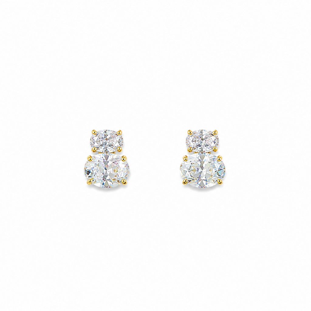Elira Double Solitaire Stud Earrings