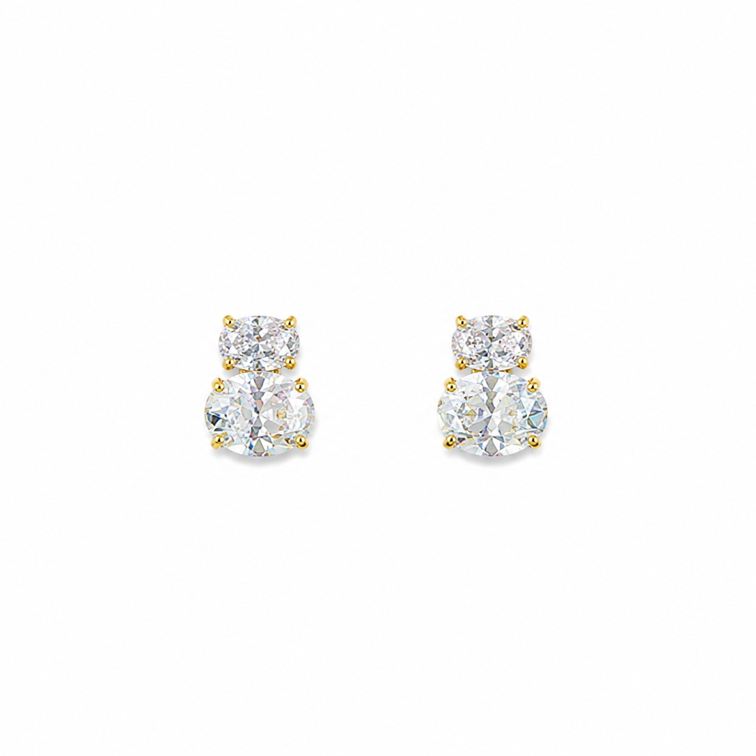 Elira Double Solitaire Stud Earrings