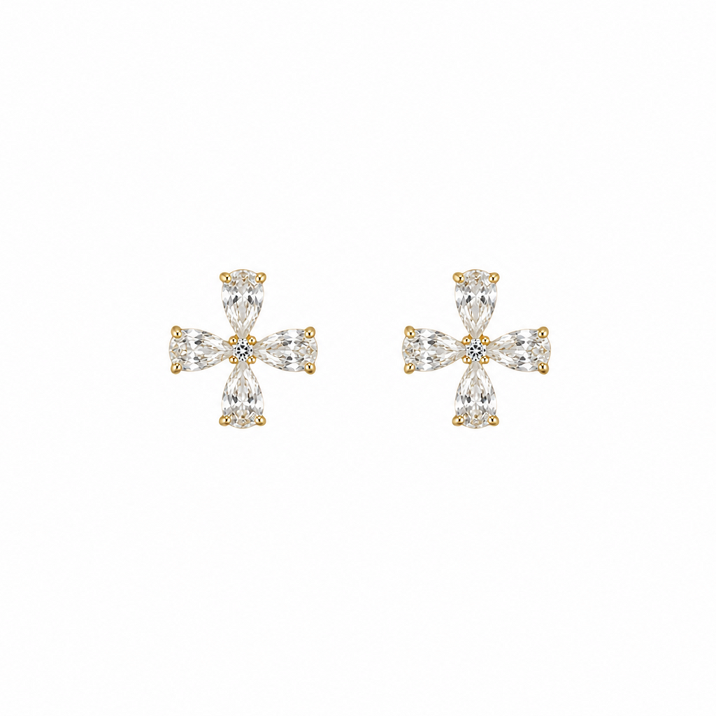 Cressida Four Petal Stud Earrings