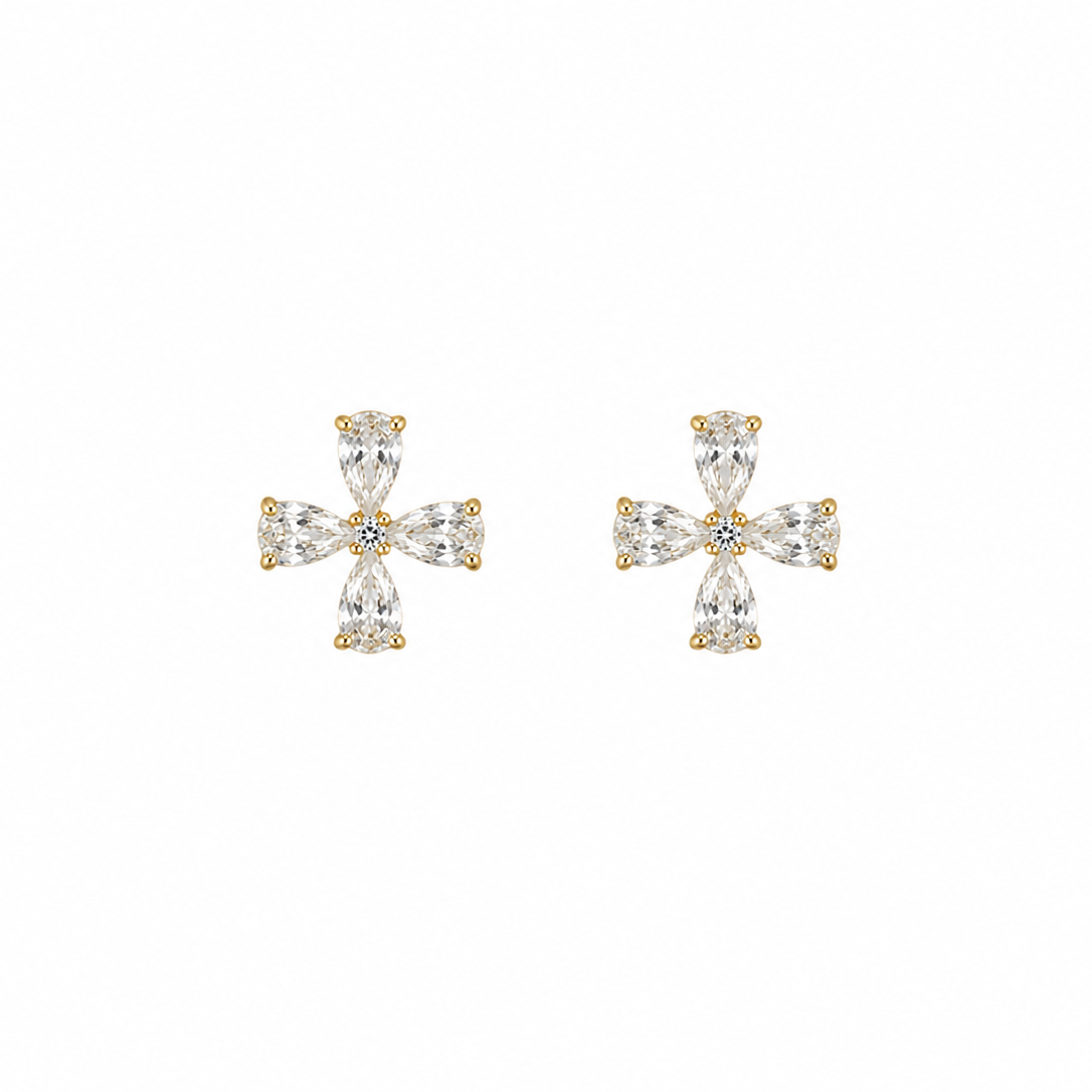 Cressida Four Petal Stud Earrings