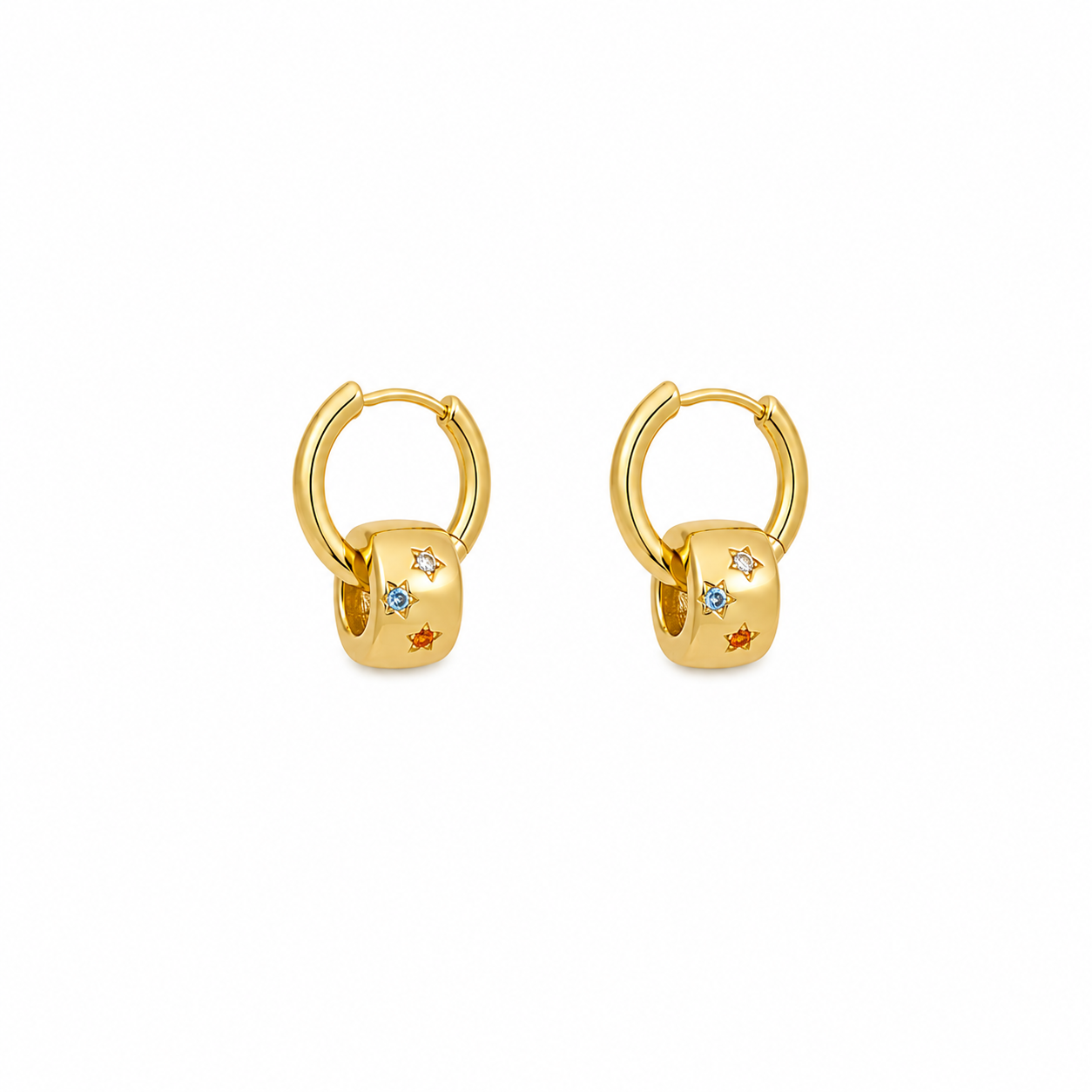 Celestia Star Huggie Hoop Earrings