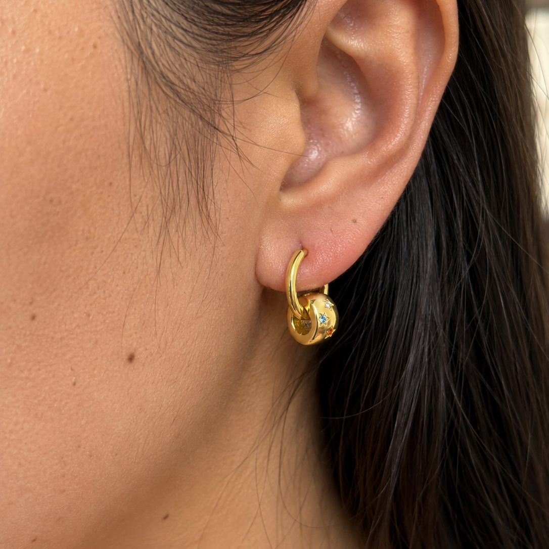 Celestia Star Huggie Hoop Earrings