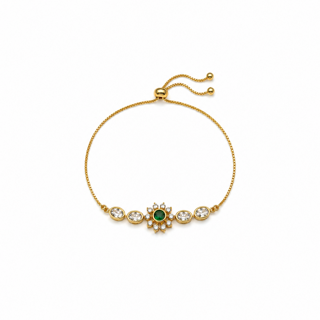 Esmira Emerald Sunburst Adjustable Bracelet