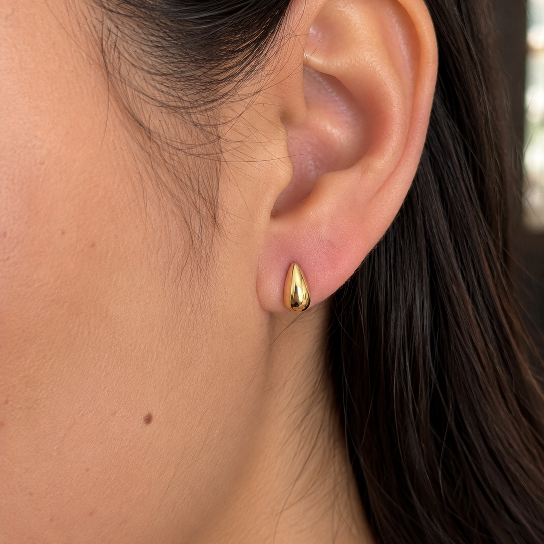 Valenna Gold Teardrop Stud Earrings