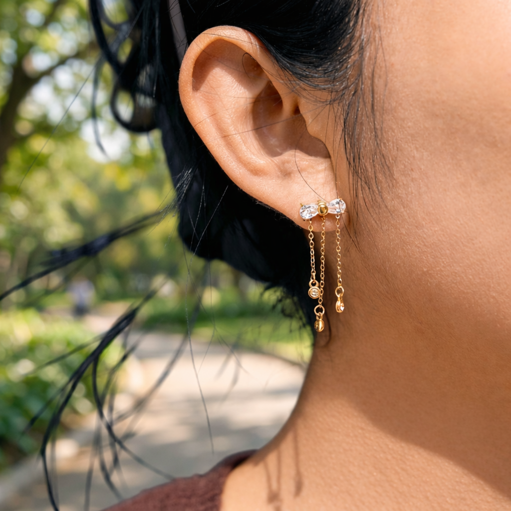 Arcelia Gold Chain Drop Earrings
