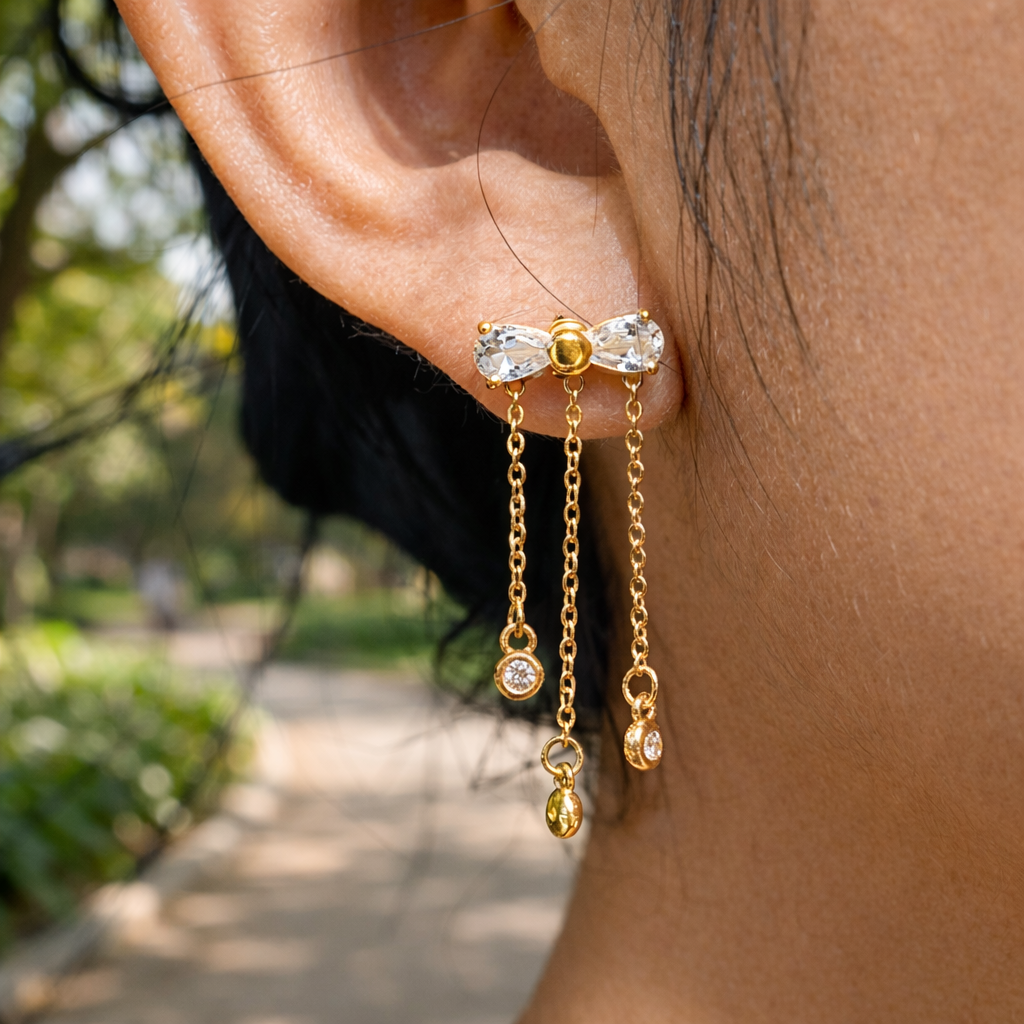 Arcelia Gold Chain Drop Earrings