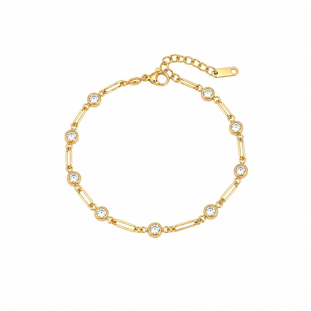 Lina Gold CZ Link Bracelet