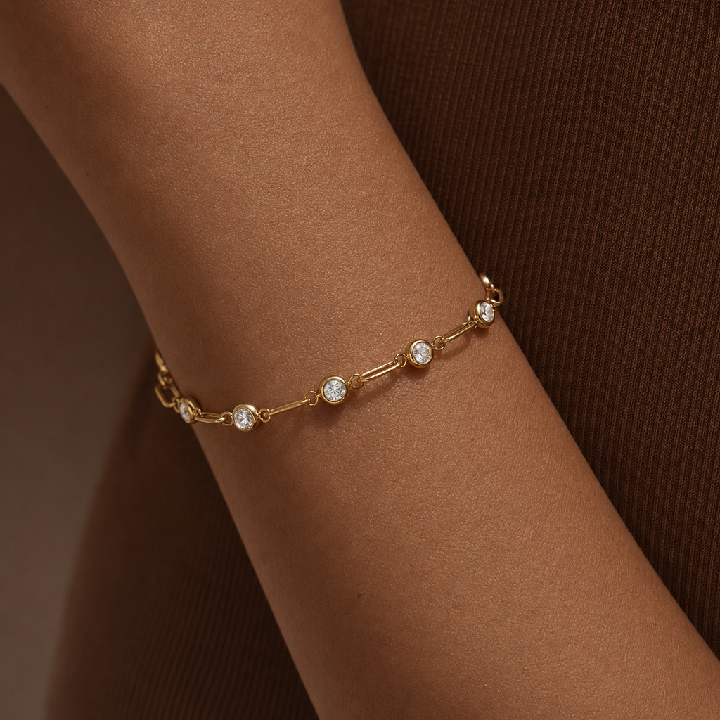 Lina Gold CZ Link Bracelet