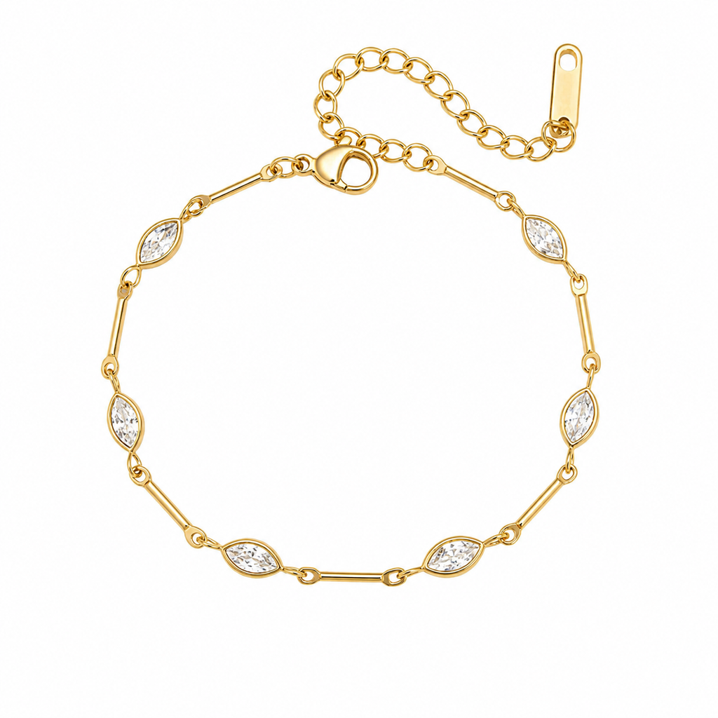 Ovia Gold Marquise CZ Bracelet
