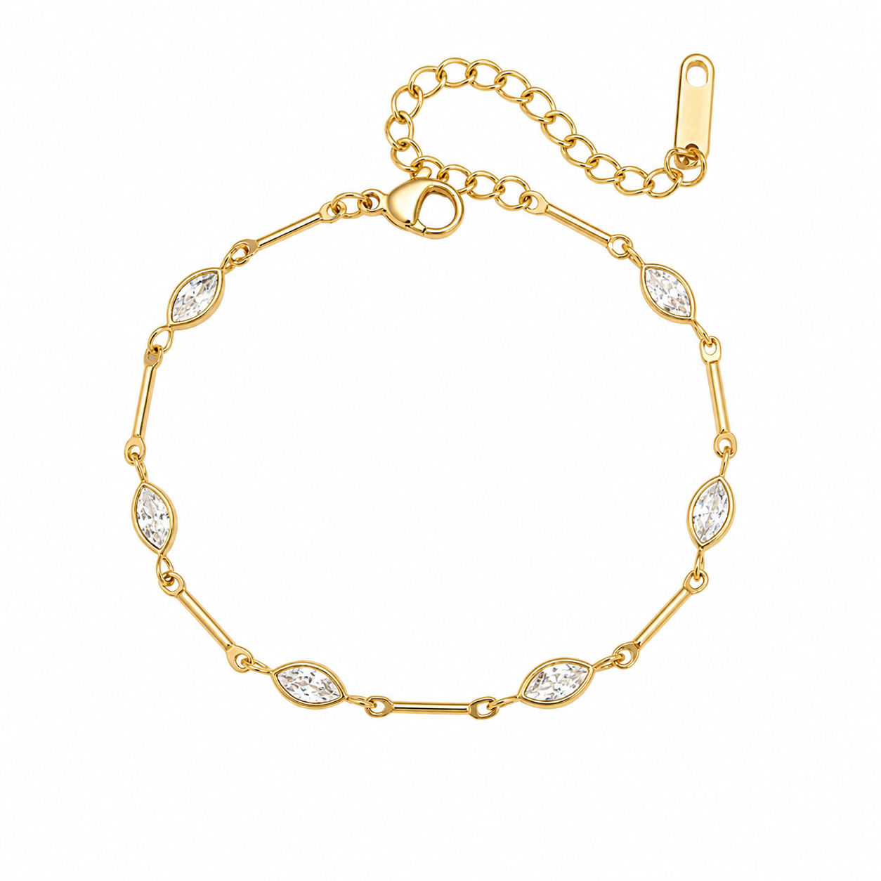 Ovia Gold Marquise CZ Bracelet