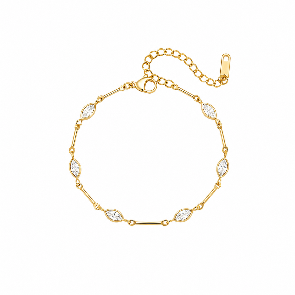 Ovia Gold Marquise CZ Bracelet
