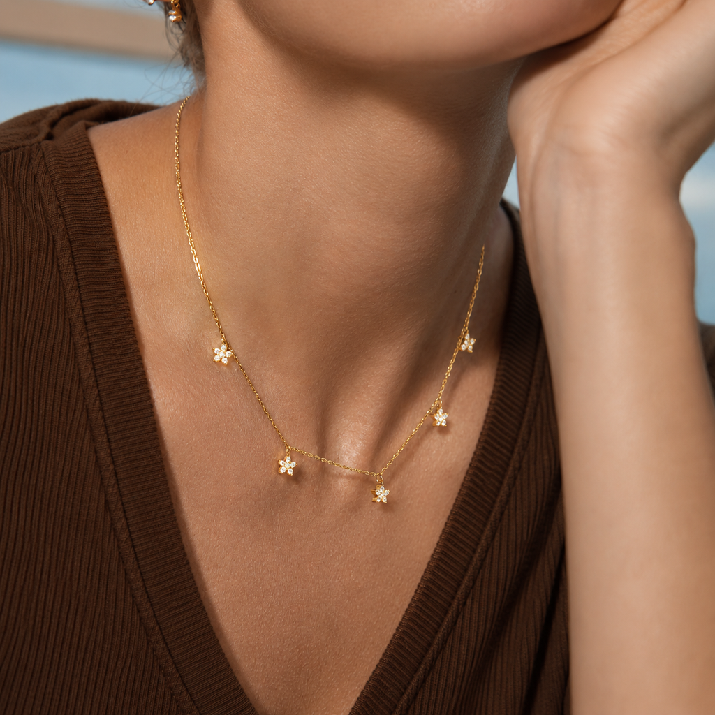 Terelle Gold Floral CZ Necklace