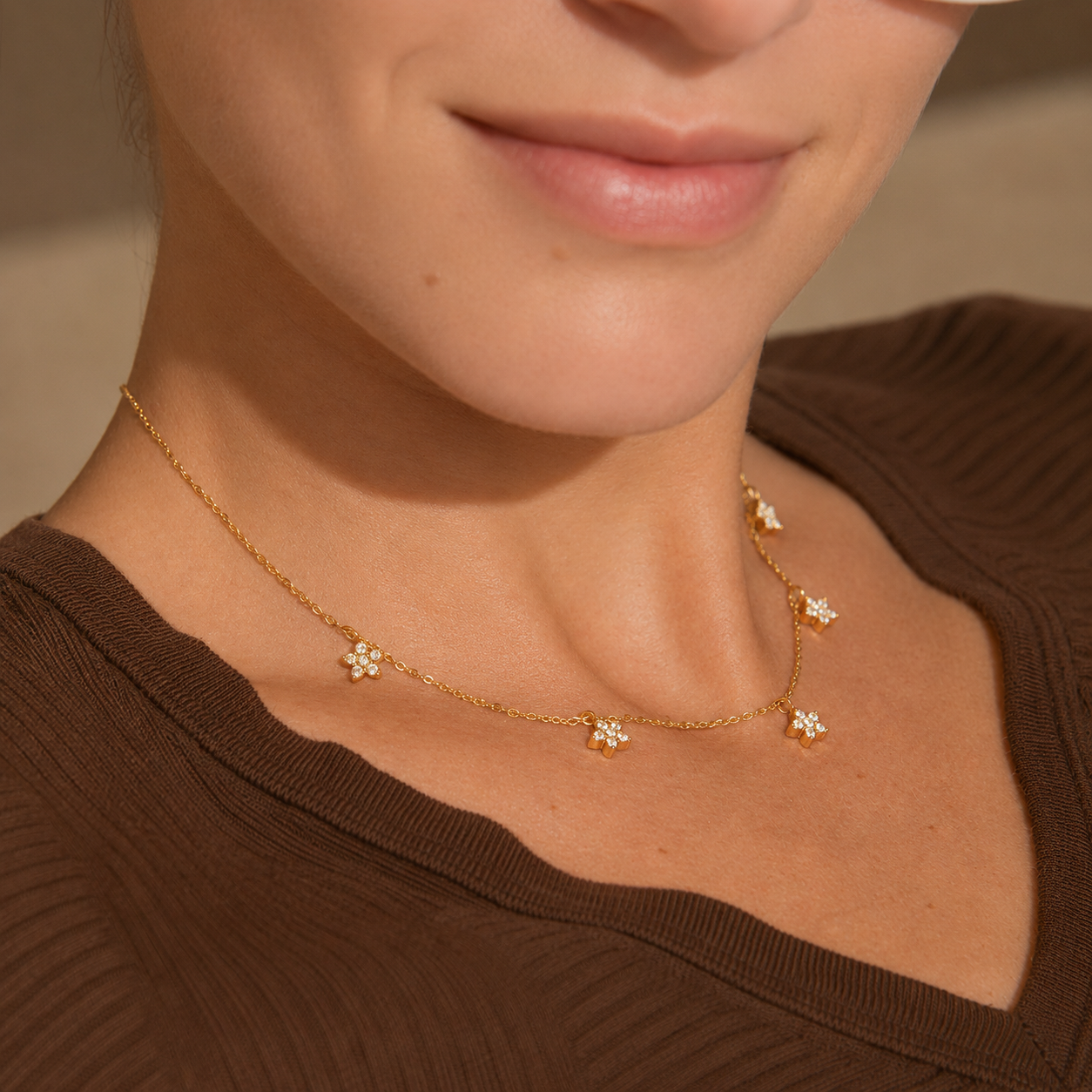 Terelle Gold Floral CZ Necklace