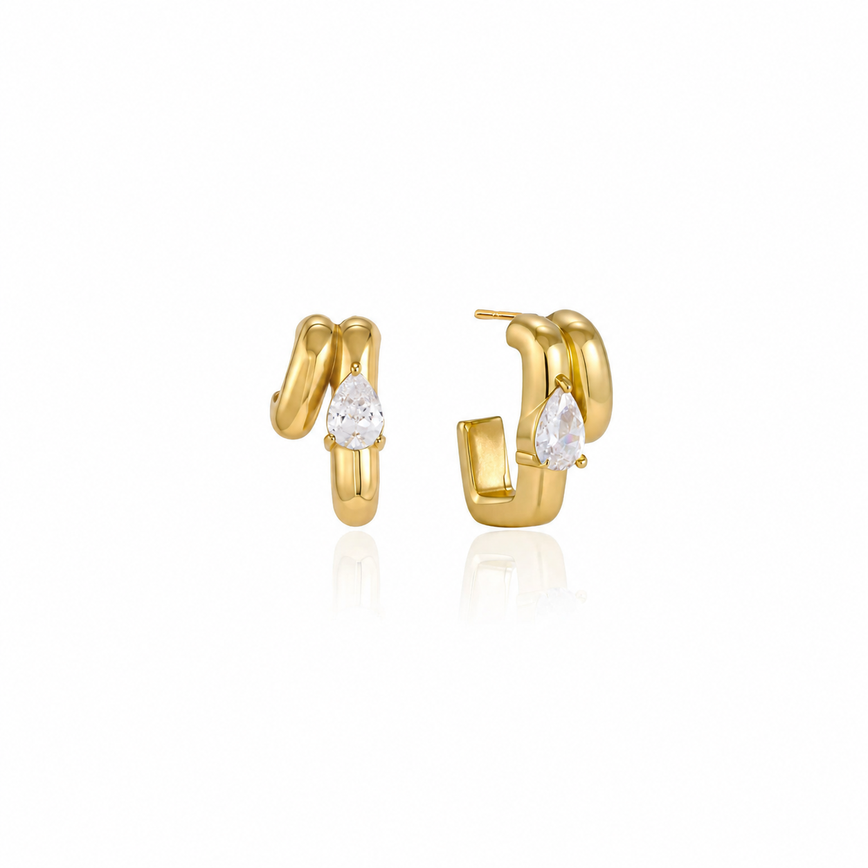 Hara Teardrop Huggie Earrings