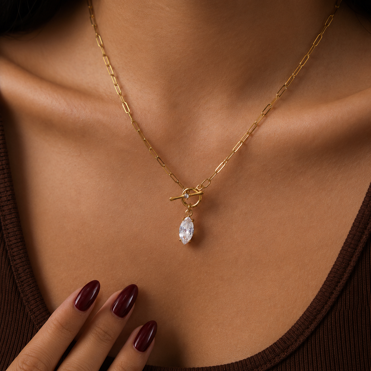 Sienna Toggle Charm Necklace