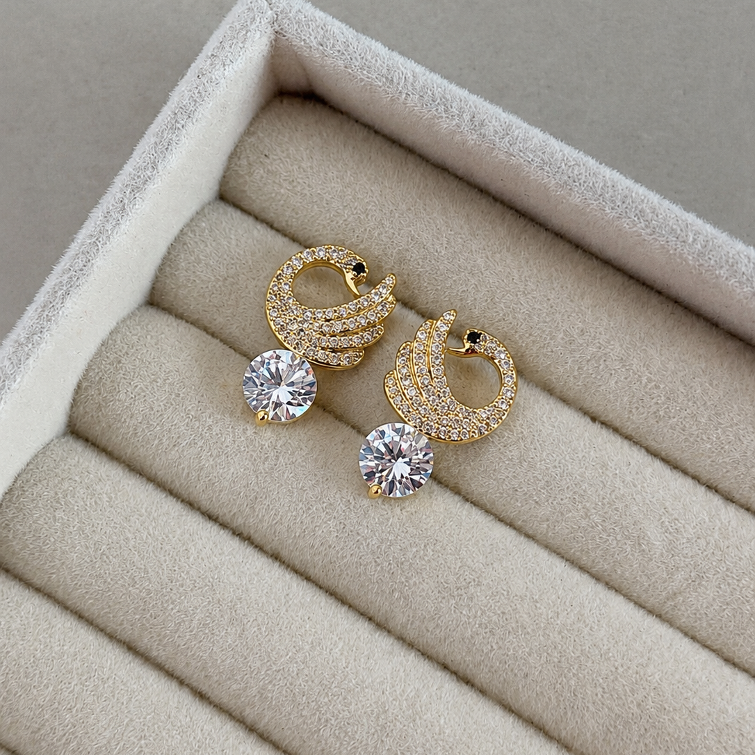 Emira Swan Drop Earrings