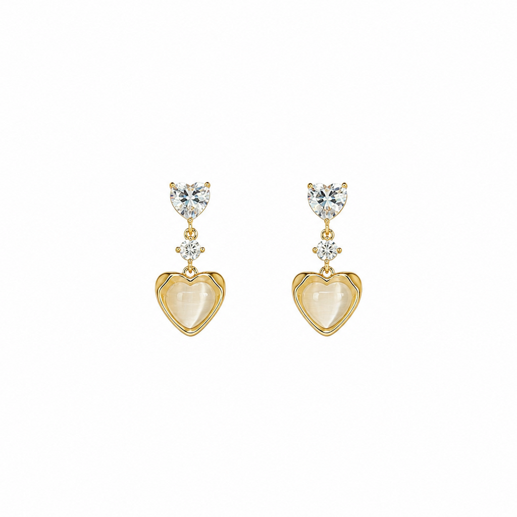 Ara Heart Opal Drop Earrings