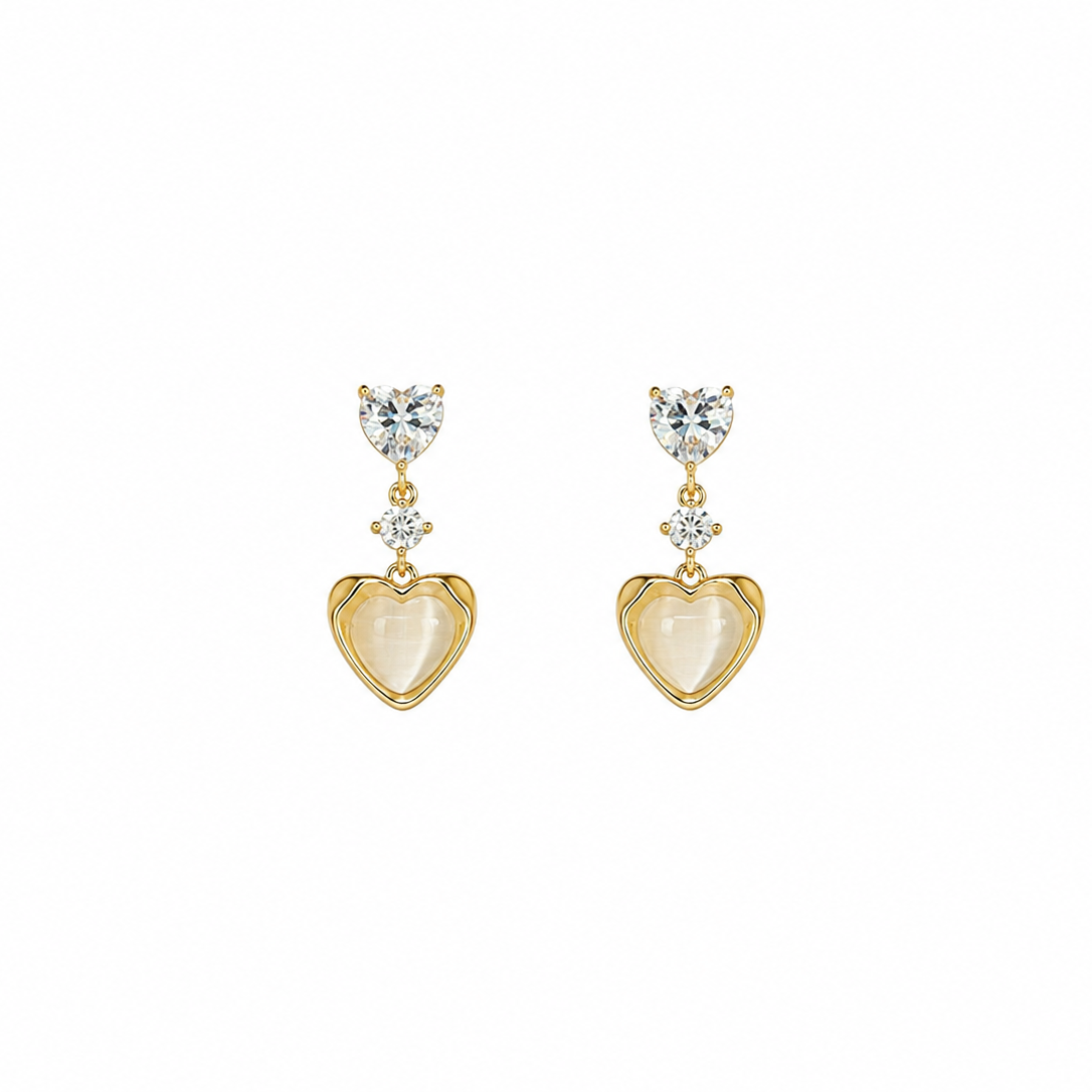 Ara Heart Opal Drop Earrings