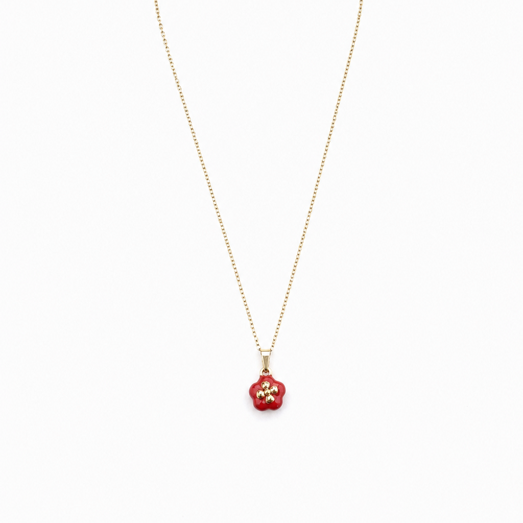 Loen Red Blossom Gold Necklace