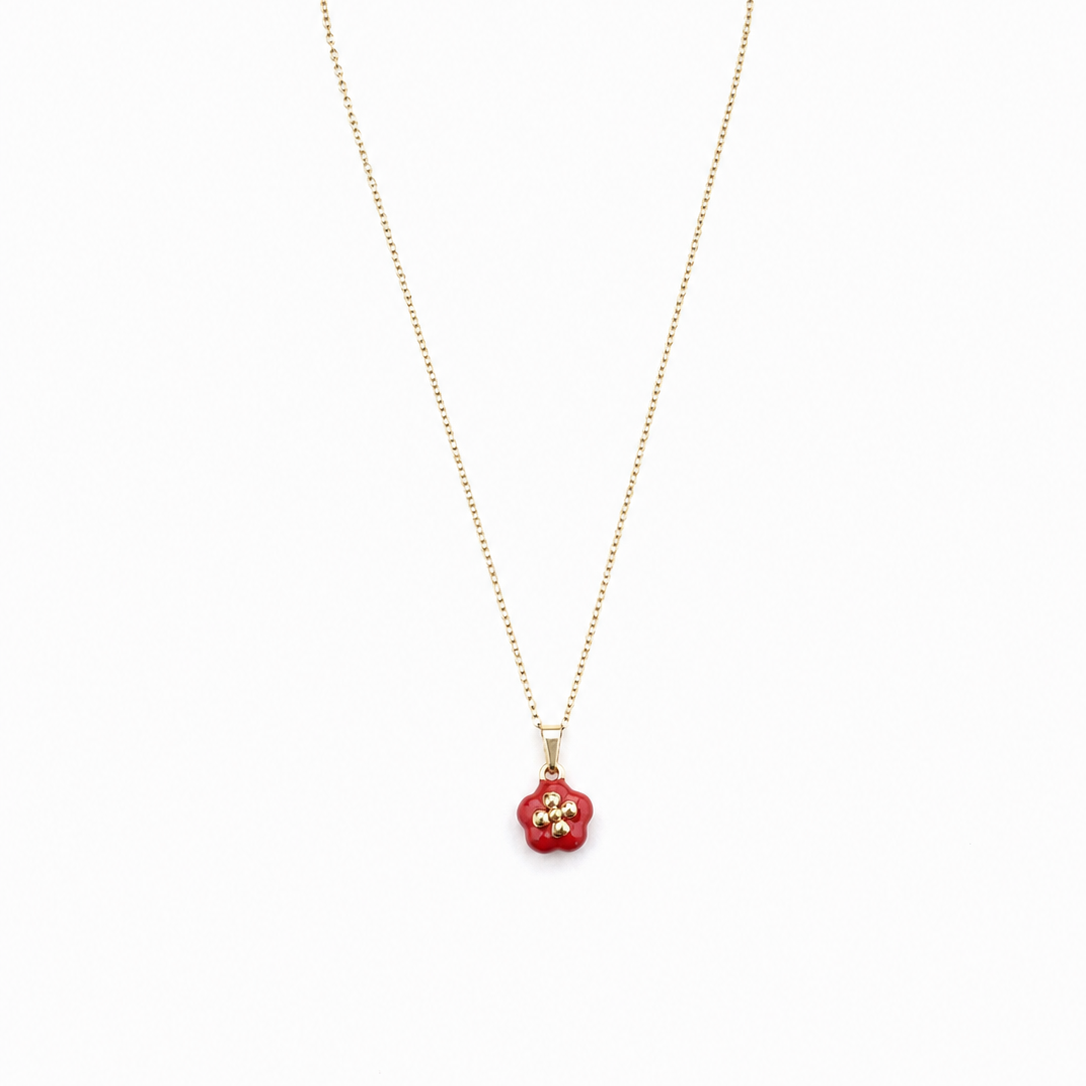 Loen Red Blossom Gold Necklace