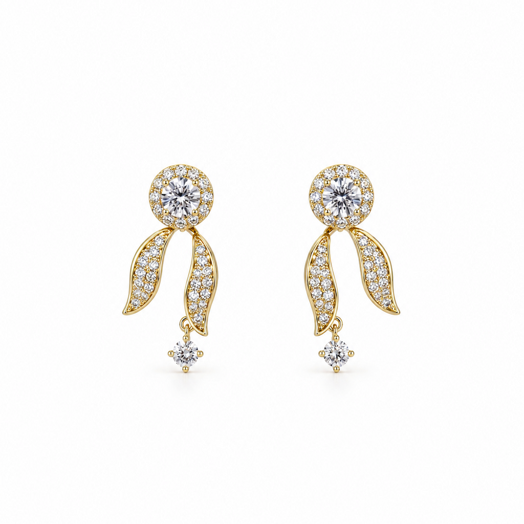 Laniea Leaf Drop CZ Earrings
