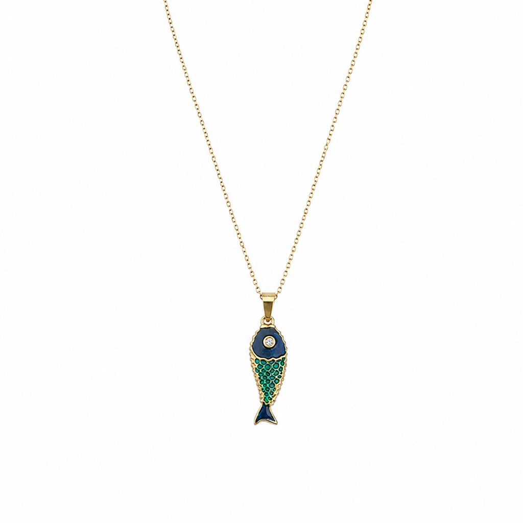 Adriah Fish Charm Necklace