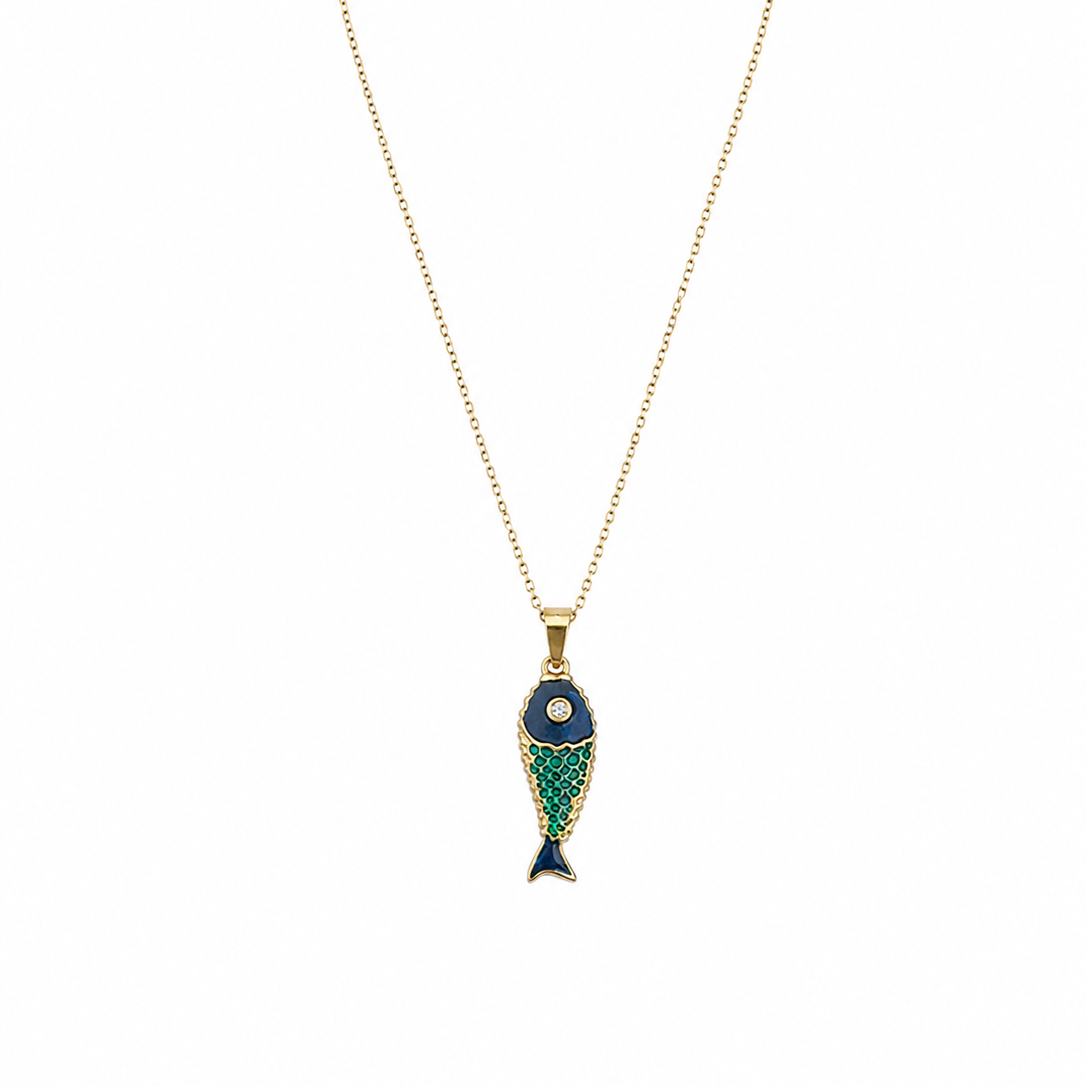 Adriah Fish Charm Necklace