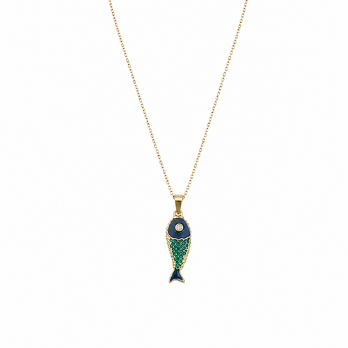 Adriah Fish Charm Necklace