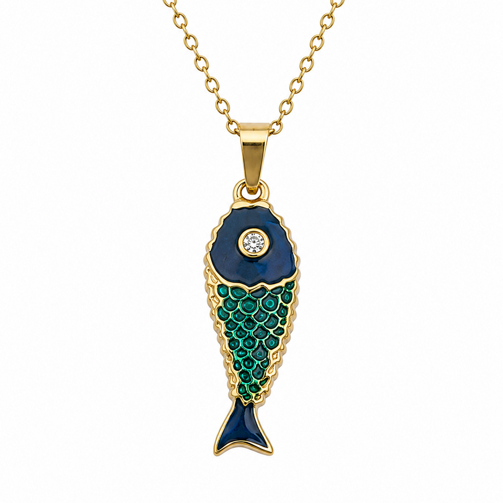 Adriah Fish Charm Necklace