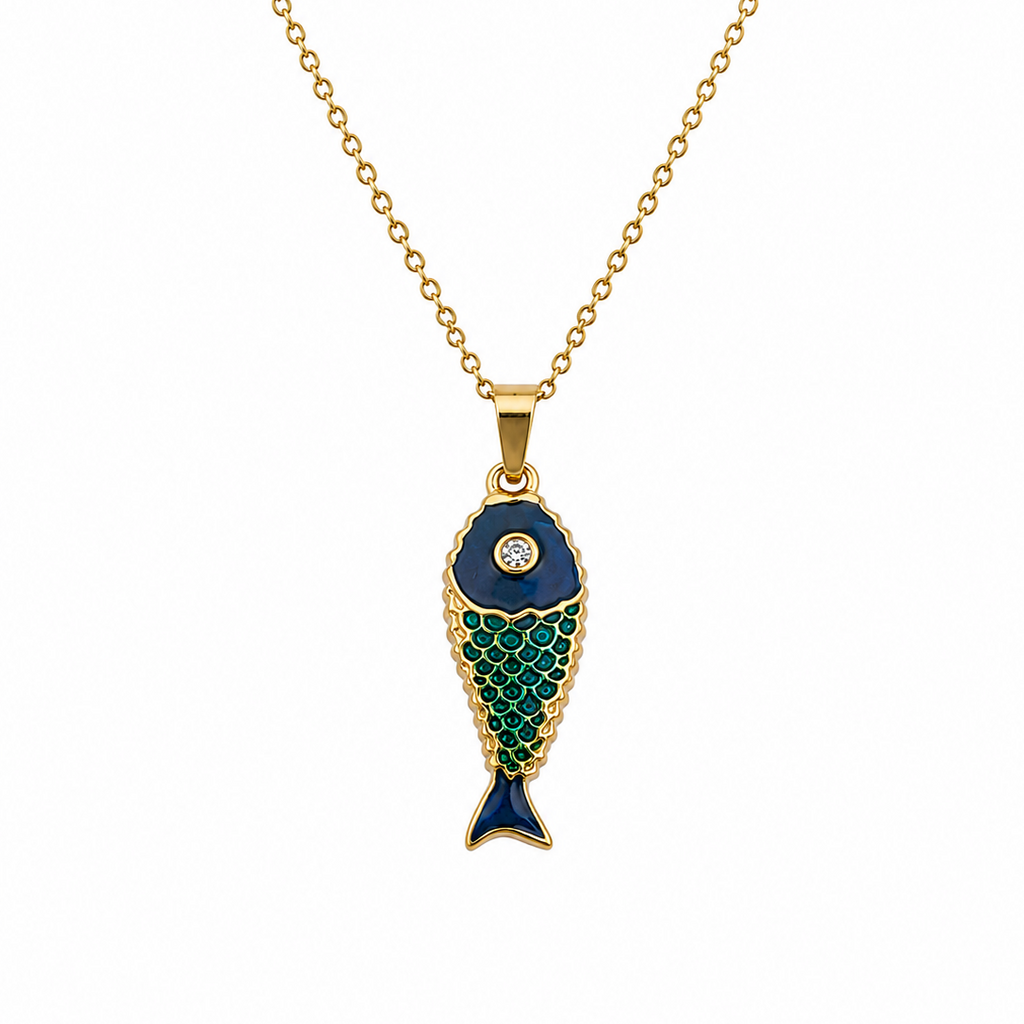 Adriah Fish Charm Necklace
