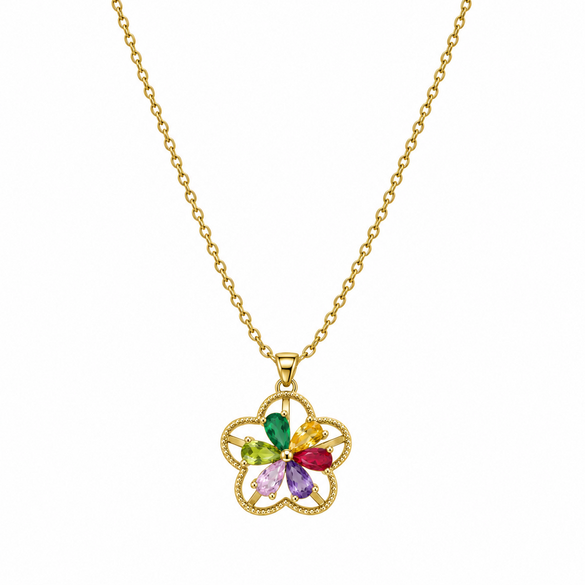 Alina Multicolor Floral CZ Necklace
